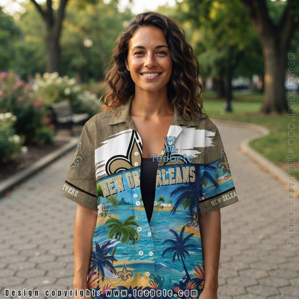 New Orleans Saints Tropical Island Beach Shirt