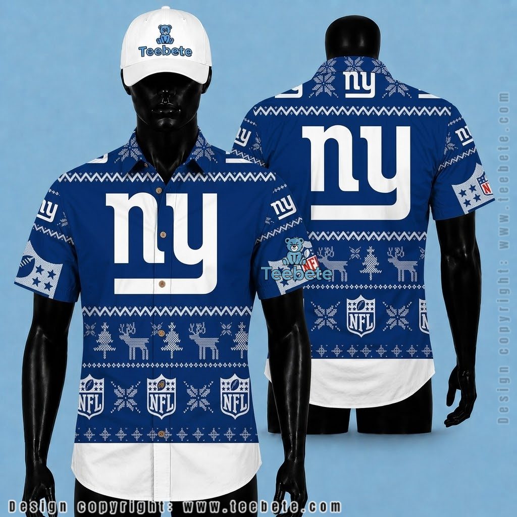New York Giants Aloha Shirt Tribal Patchwork