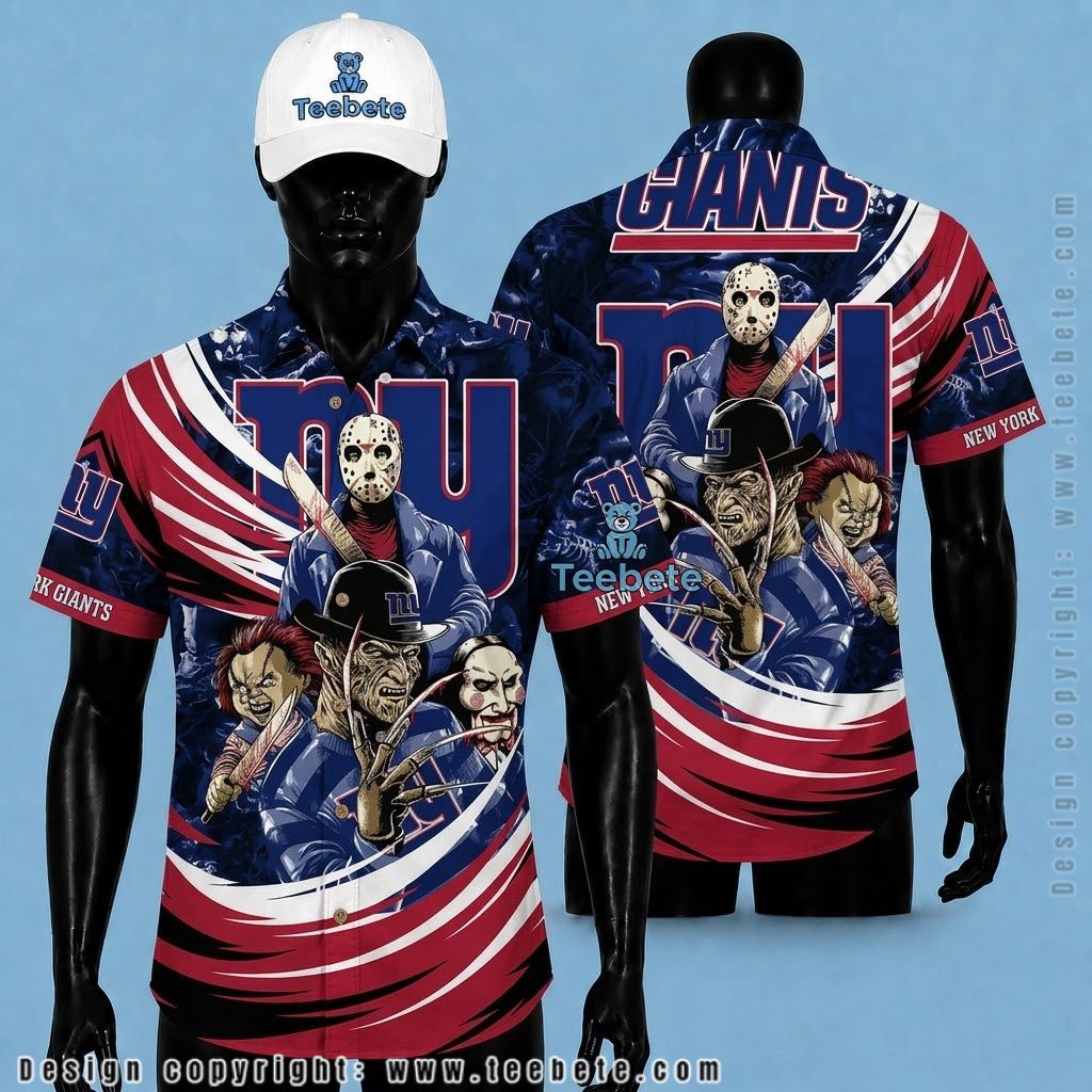New York Giants Hawaiian Shirt Horror Characters