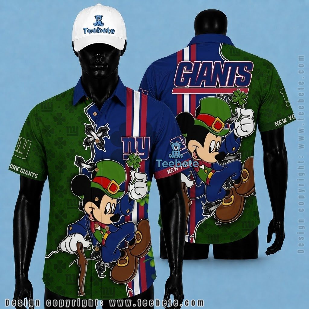 New York Giants Hawaiian Shirt St. Patrick Mickey Mouse