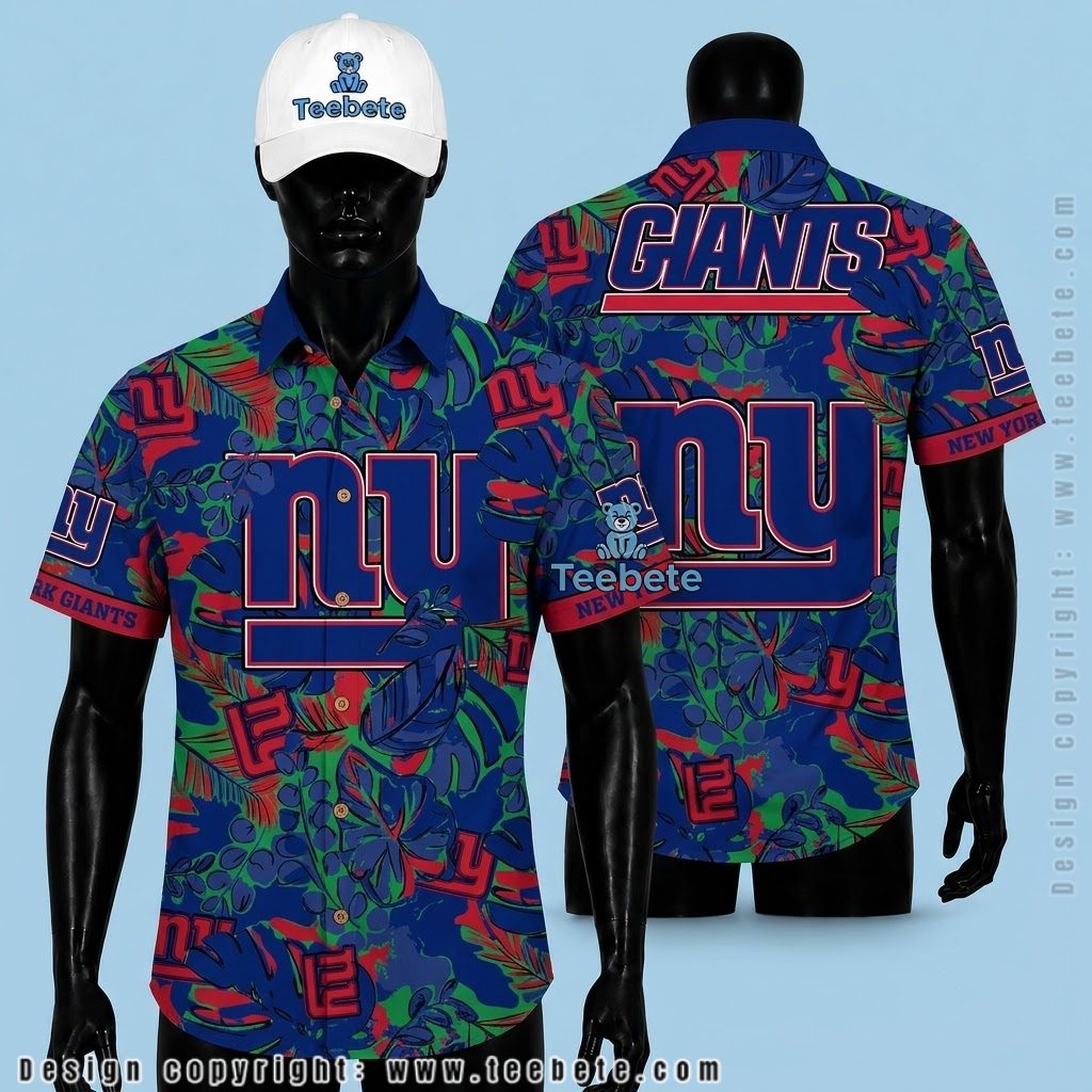 New York Giants Hawaiian Shirt Sugar Skull New York Giants Hawaiian Shirt Sugar Skull