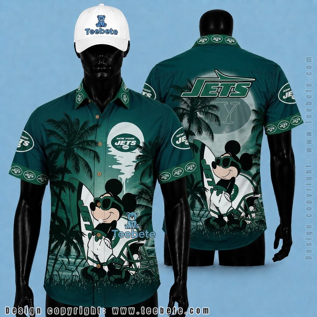 New York Jets Hawaiian Shirt Mickey Mouse