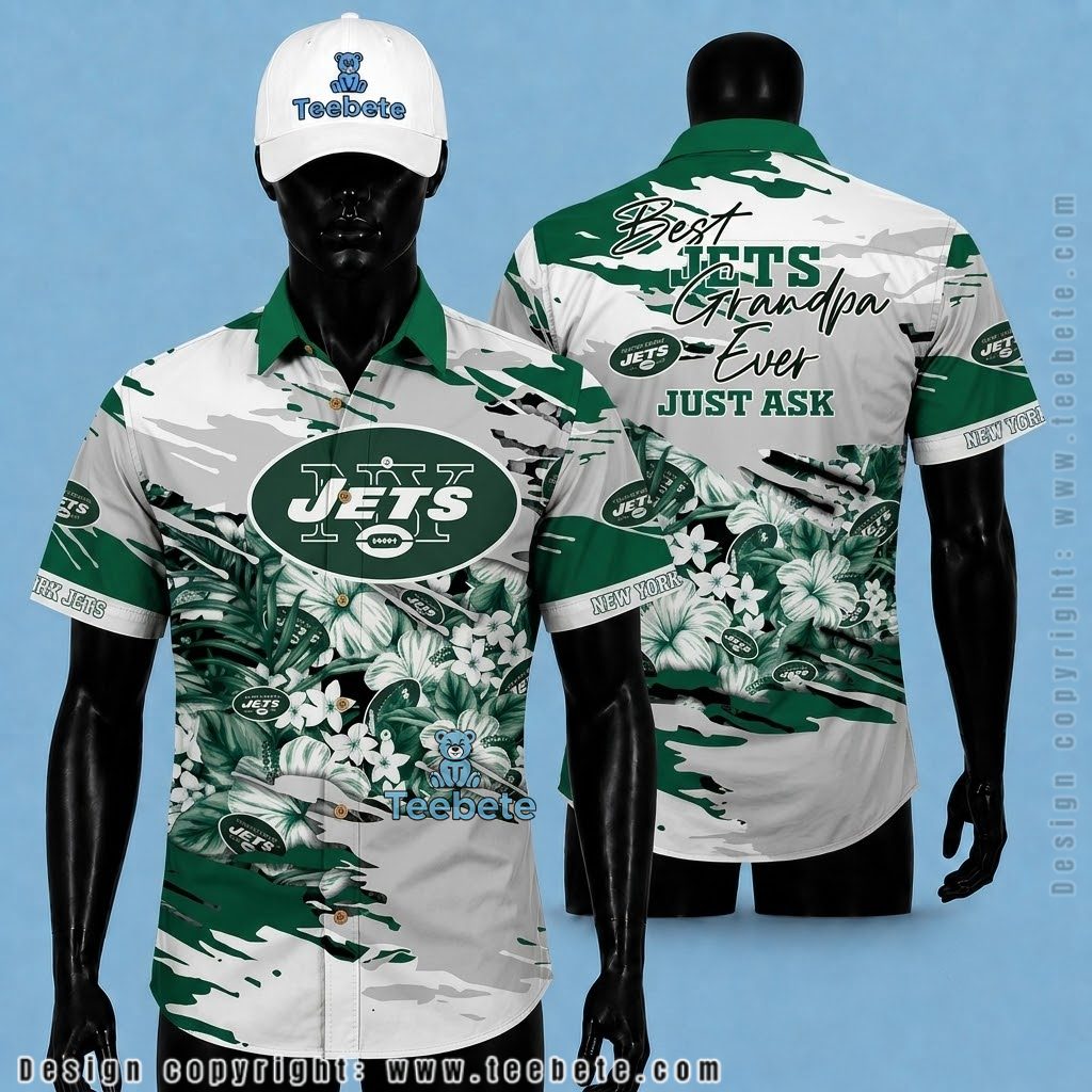 New York Jets Hawaiian Shirt Personalized Best Grandpa