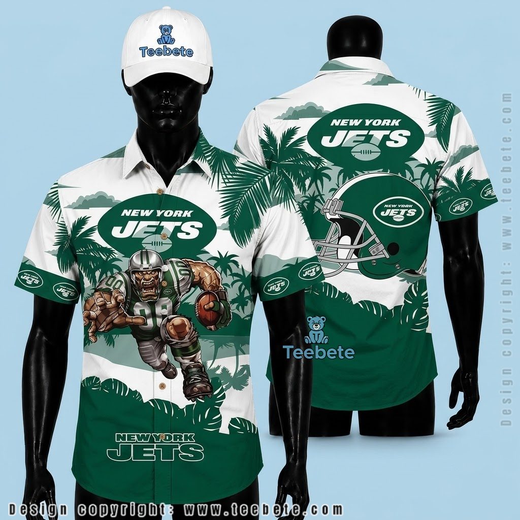 New York Jets Hawaiian Shirt Personalized Name Mascot