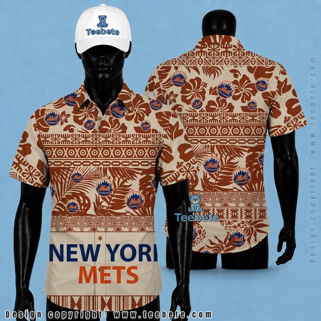 New York Mets Aloha Shirt Aztec Vintage