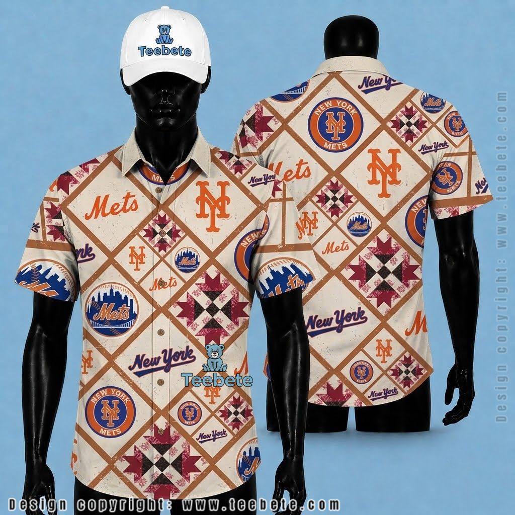New York Mets Hawaiian Shirt Quilt Diamond