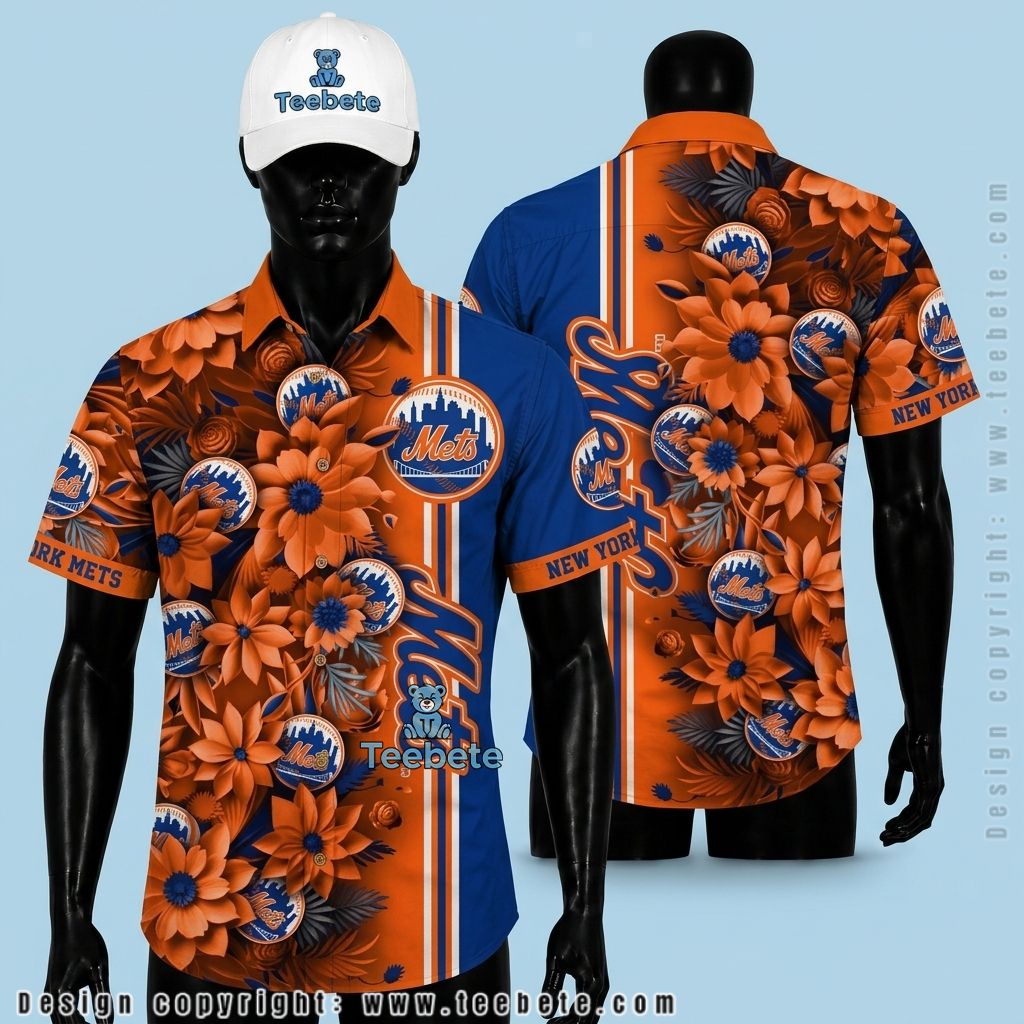 New York Mets Hawaiian Shirt Sunflower