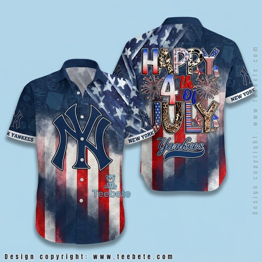 New York Yankees Button Up Shirt 4th Of July