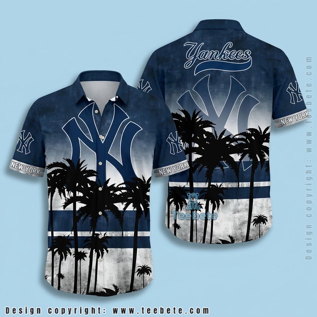 New York Yankees Hawaiian Shirt Gradient Nightfall