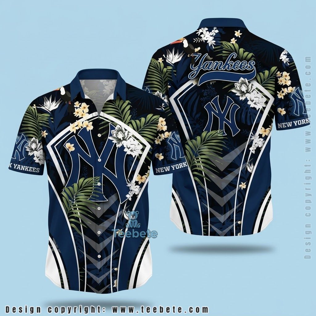 New York Yankees Hawaiian Shirt Toucan Jungle
