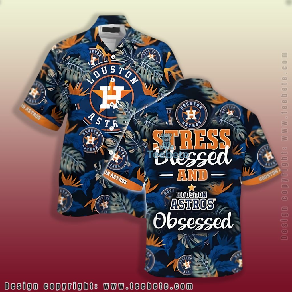 Ocean Waves Houston Astros Aloha Shirt