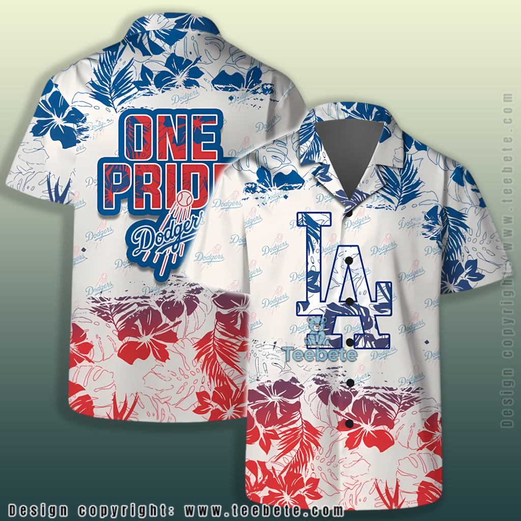 One Pride Floral Los Angeles Dodgers Hawaiian Shirt