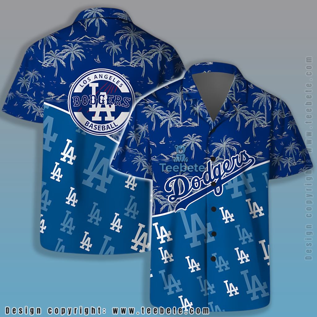 Palm Tree Split Los Angeles Dodgers Hawaiian Shirt