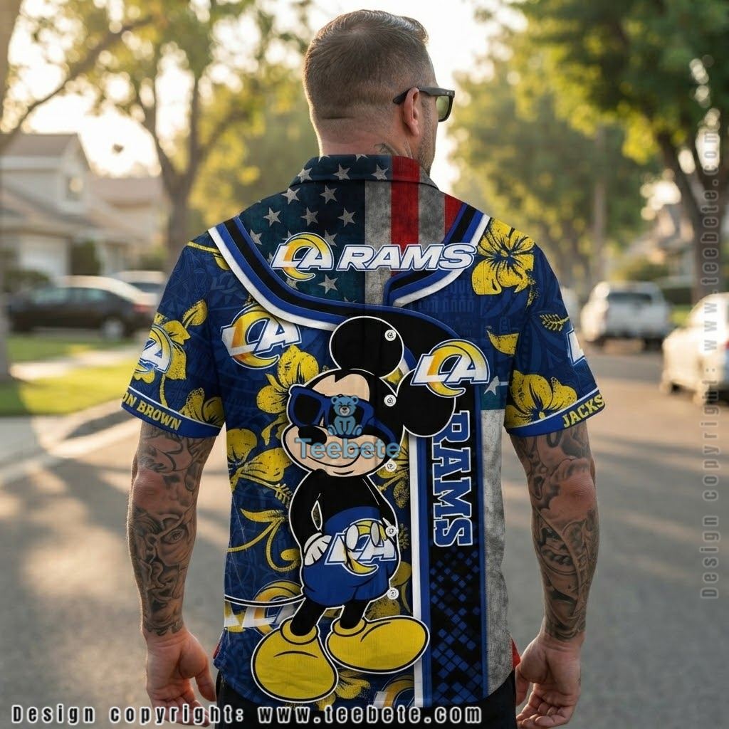 Personalized Los Angeles Rams Mickey Mouse Hawaiian Shirt Version 2 Personalized Los Angeles Rams Mickey Mouse Hawaiian Shirt Version 2