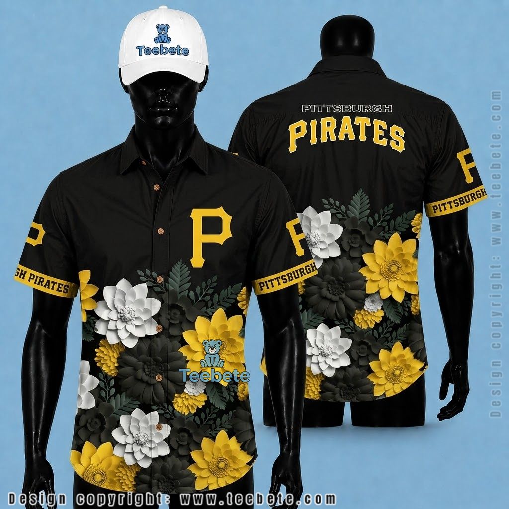 Pittsburgh Pirates Aloha Shirt Chrysanthemum Bloom