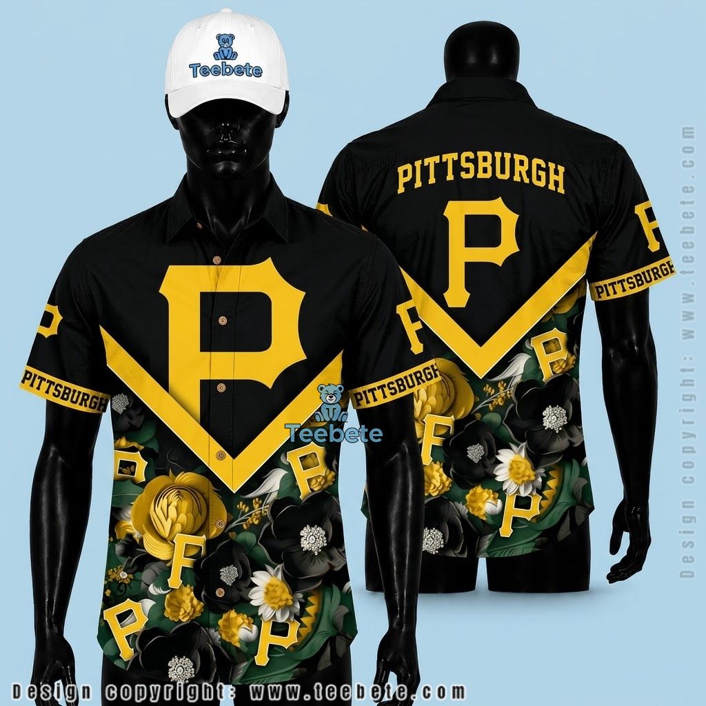 Pittsburgh Pirates Hawaiian Shirt Camellia Bouquet