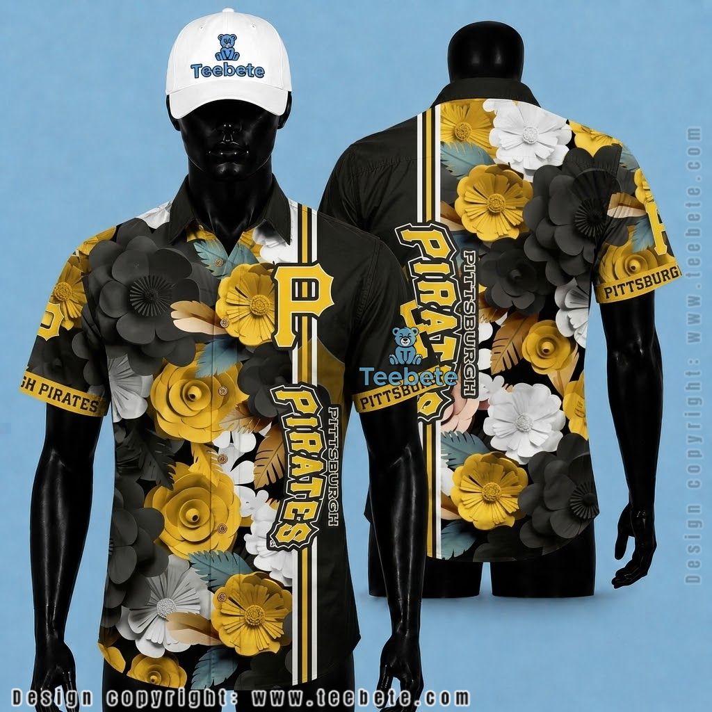 Pittsburgh Pirates Hawaiian Shirt Paper Flower