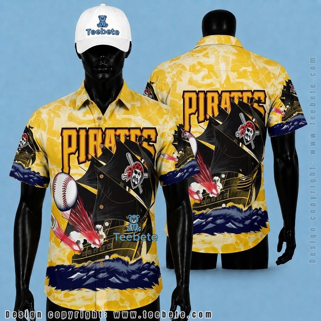 Pittsburgh Pirates Hawaiian Shirt Pirate Ship Yellow