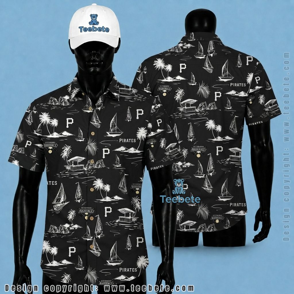 Pittsburgh Pirates Hawaiian Shirt Sailboat Island