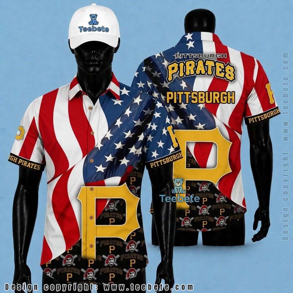 Pittsburgh Pirates Hawaiian Shirt Stars And Stripes Patriotic