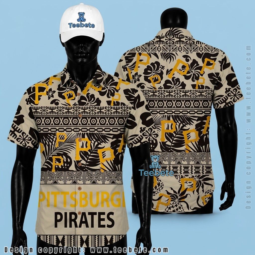 Pittsburgh Pirates Hawaiian Shirt Tribal Monstera