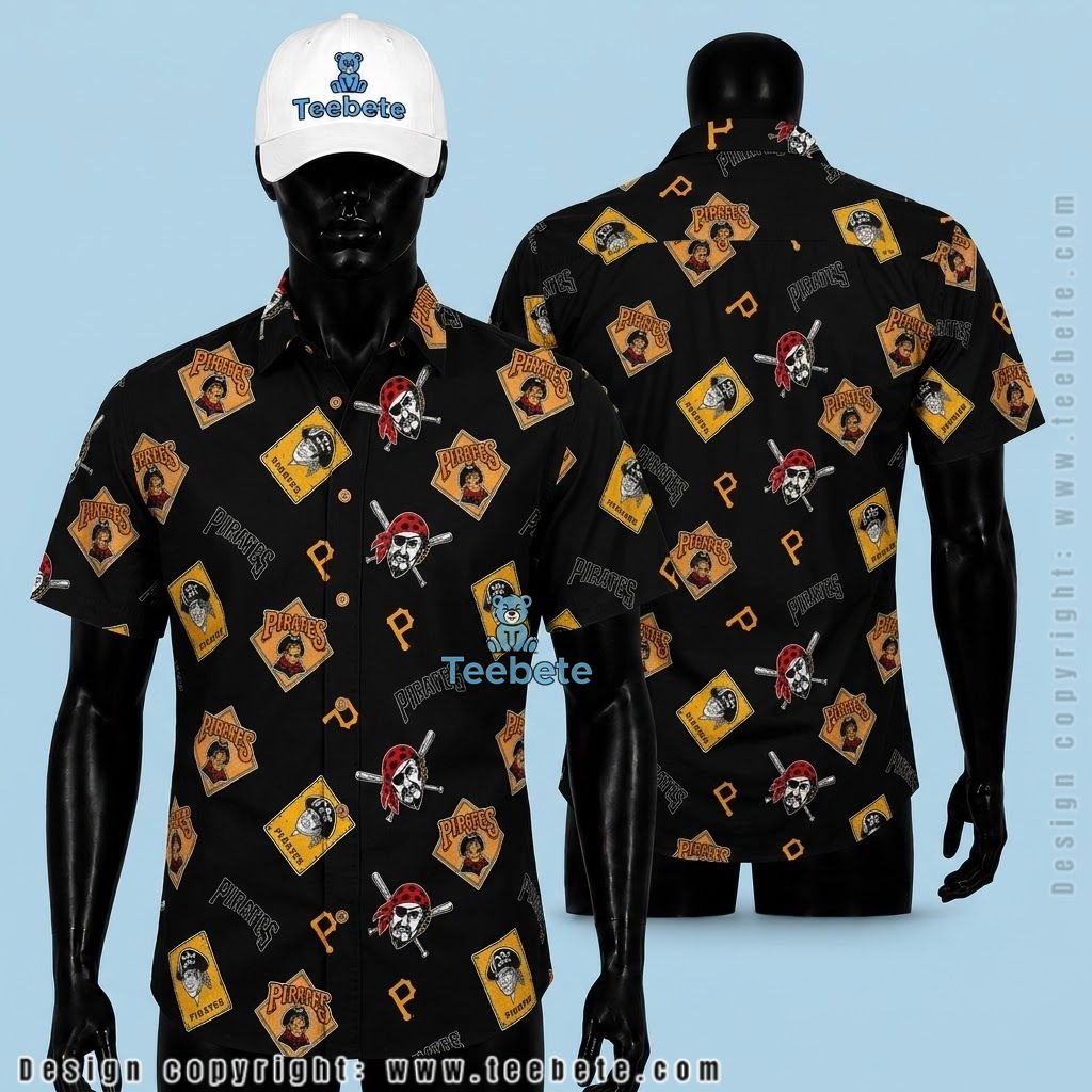 Pittsburgh Pirates Hawaiian Shirt Vintage Logo All Over