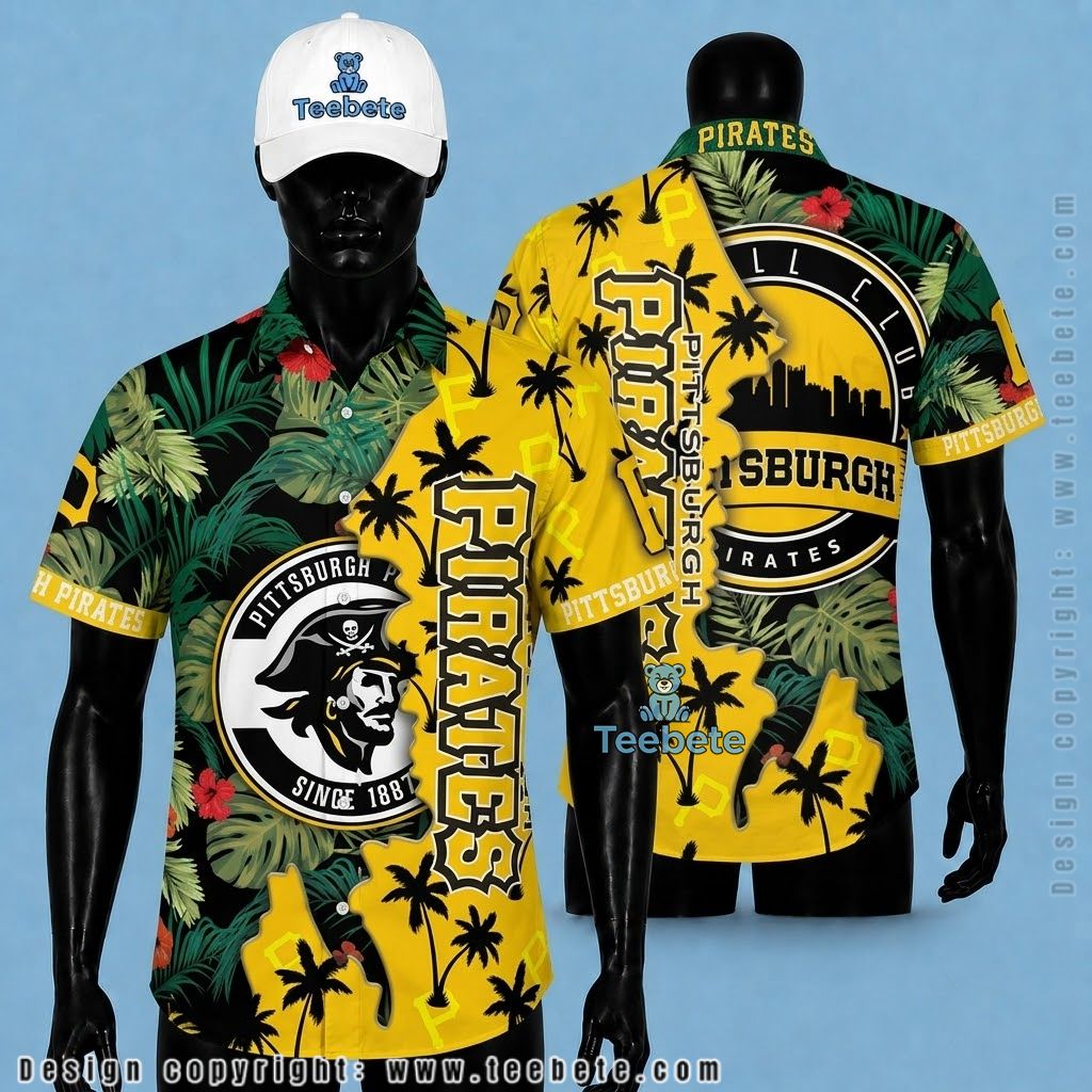 Pittsburgh Pirates Tropical Shirt Skyline