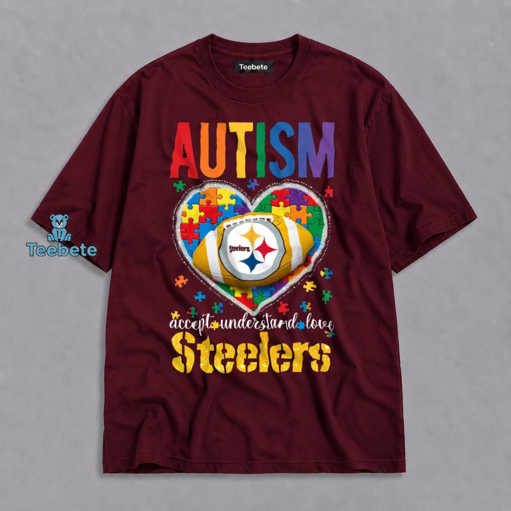 Pittsburgh Steelers Autism Puzzle Heart Shirt