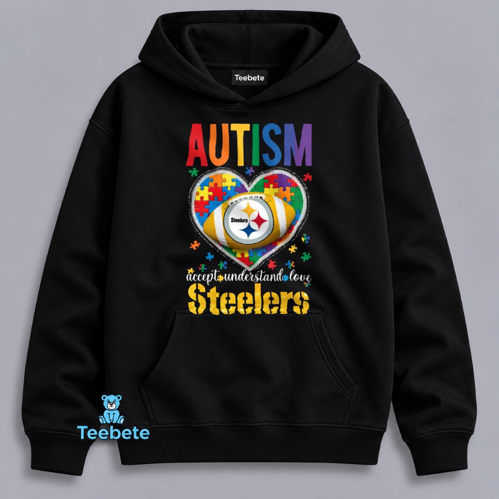 Pittsburgh Steelers Autism Puzzle Heart Hoodie Pittsburgh Steelers Autism Puzzle Heart Hoodie