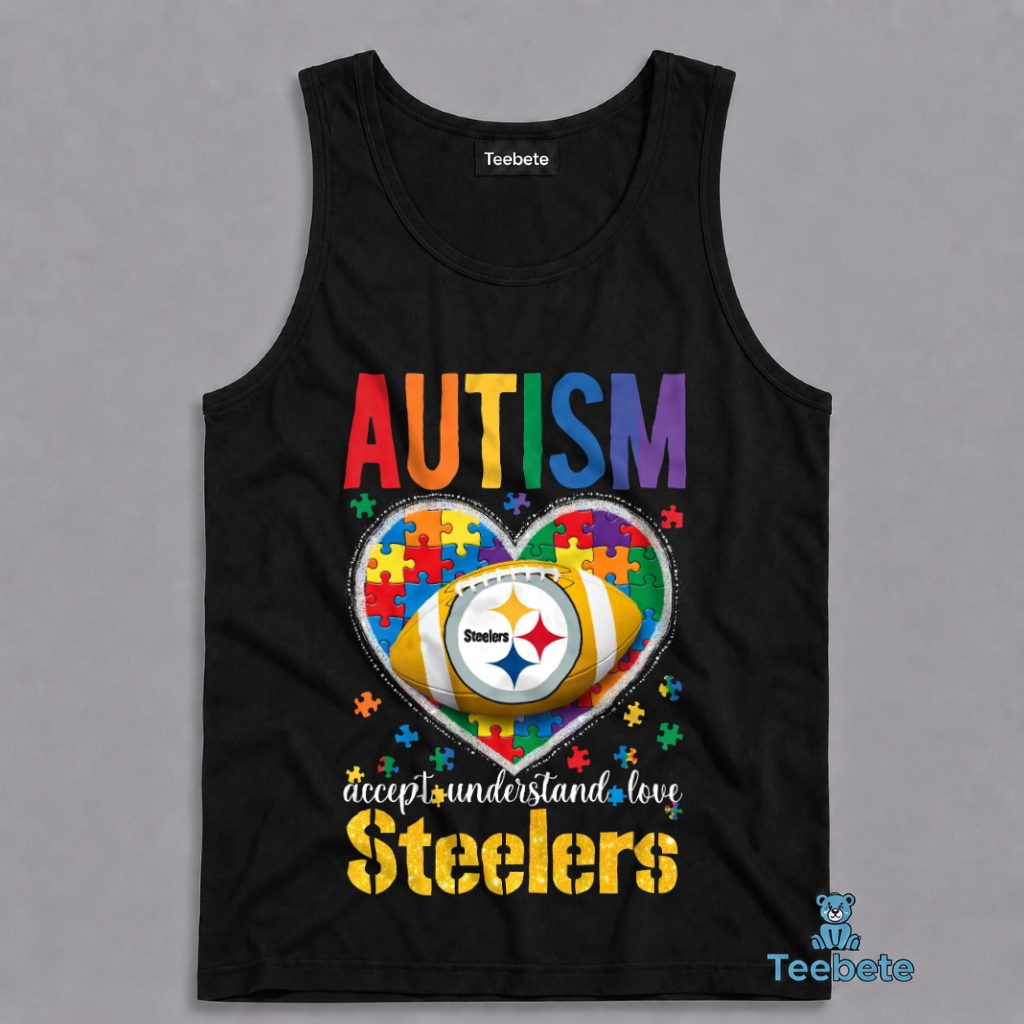 Pittsburgh Steelers Autism Puzzle Heart Tanktop Pittsburgh Steelers Autism Puzzle Heart Tanktop
