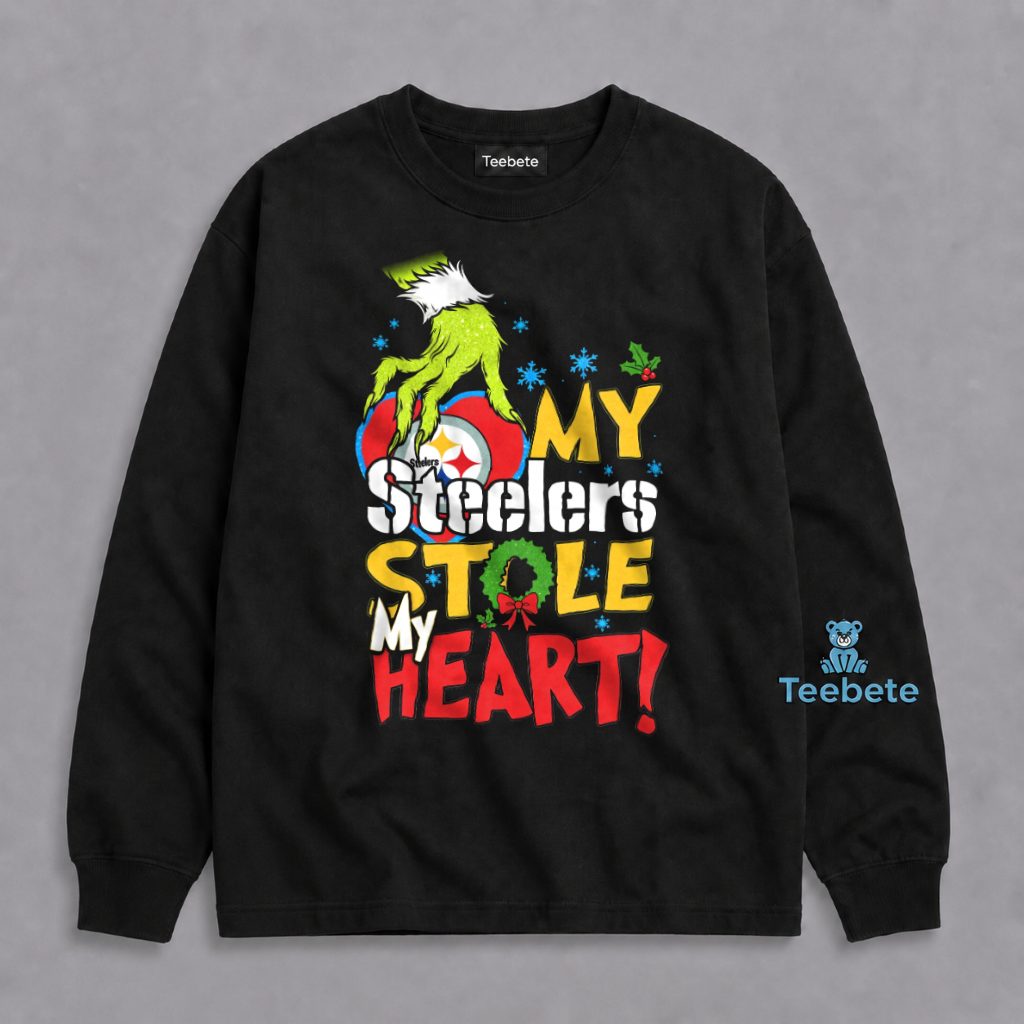 Pittsburgh Steelers Grinch Stole My Heart Long Sleeve Pittsburgh Steelers Grinch Stole My Heart Long Sleeve