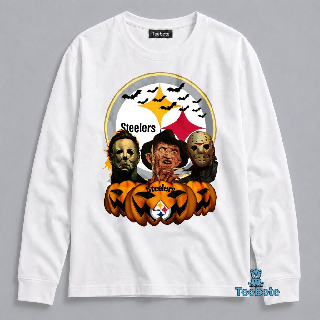 Pittsburgh Steelers Horror Icons Halloween Long Sleeve Pittsburgh Steelers Horror Icons Halloween Long Sleeve