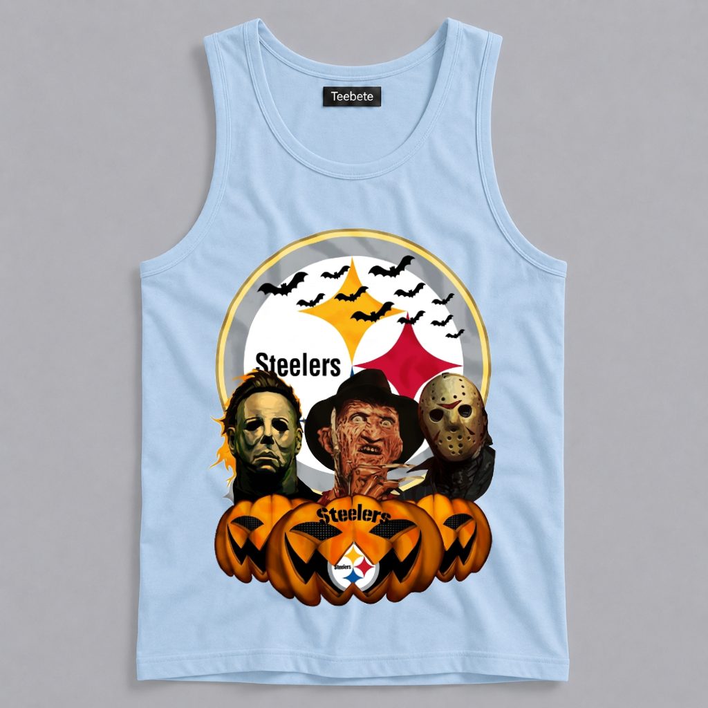 Pittsburgh Steelers Horror Icons Halloween Tanktop Pittsburgh Steelers Horror Icons Halloween Tanktop