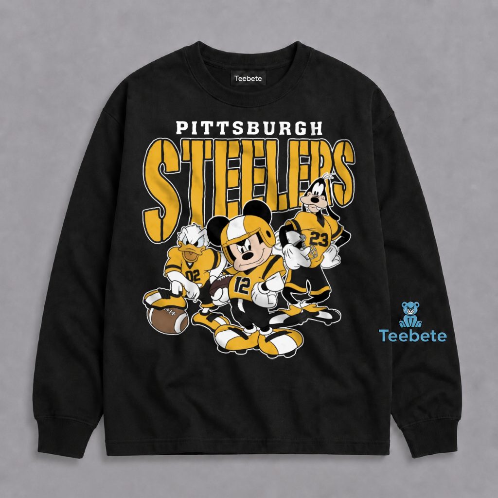 Pittsburgh Steelers Mickey Mouse Disney Characters Long Sleeve Pittsburgh Steelers Mickey Mouse Disney Characters Long Sleeve