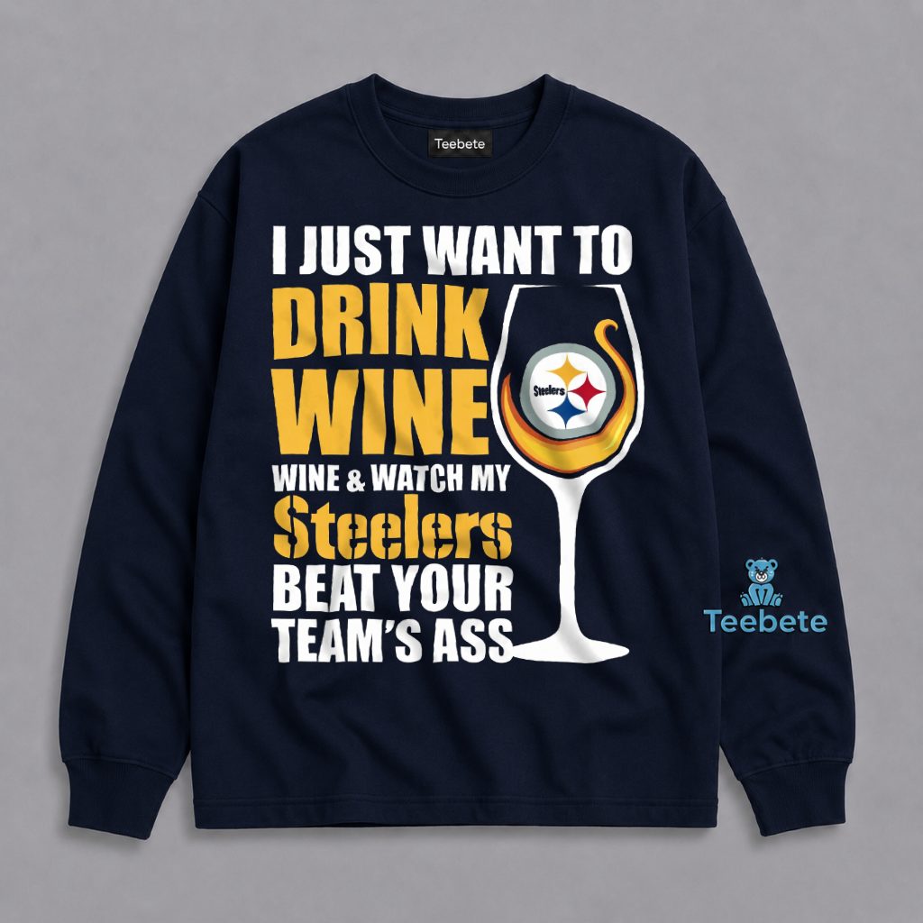 Pittsburgh Steelers Wine And Football Long Sleeve Pittsburgh Steelers Wine And Football Long Sleeve