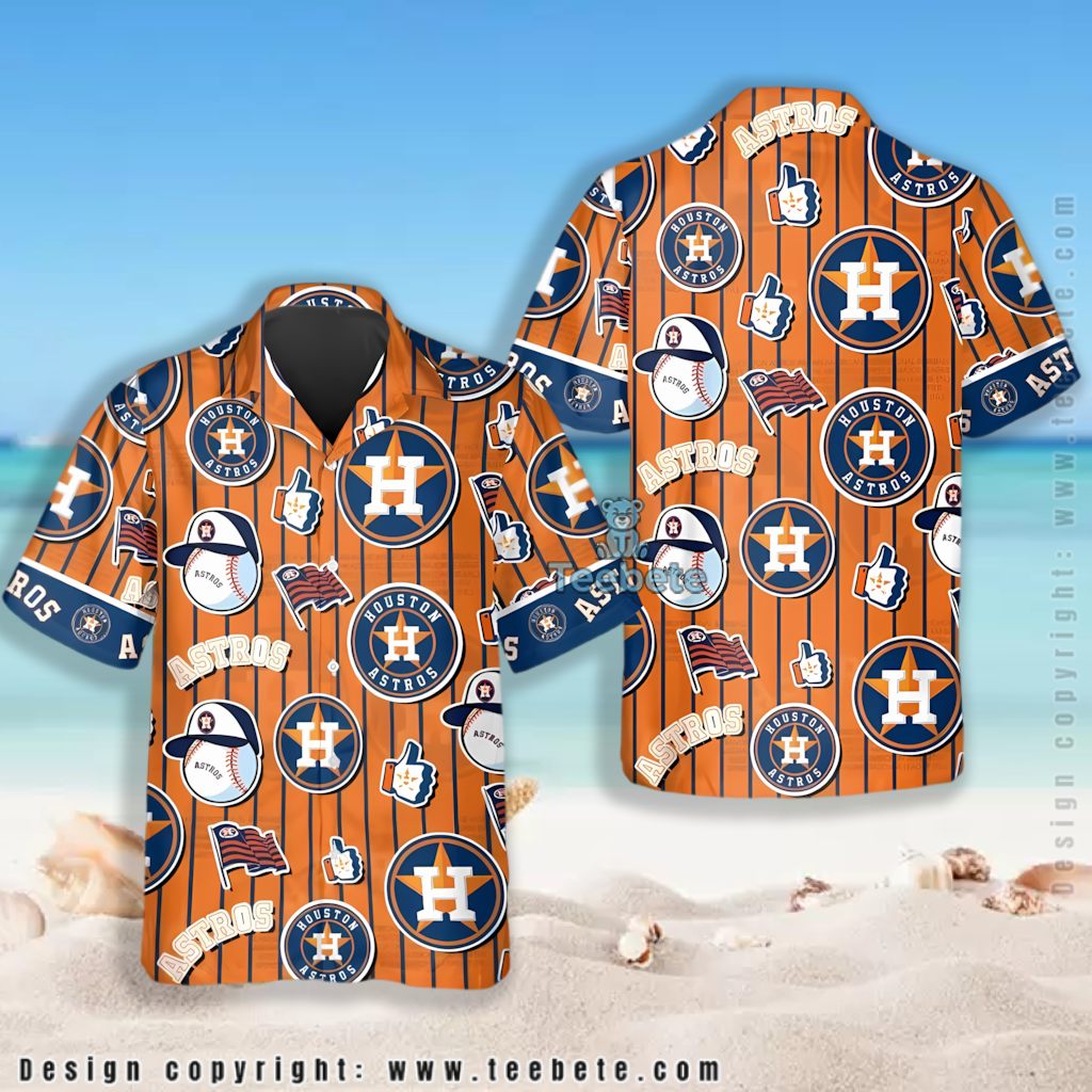 Retro Stripe Houston Astros Hawaiian Shirt Version 2 Retro Stripe Houston Astros Hawaiian Shirt Version 2