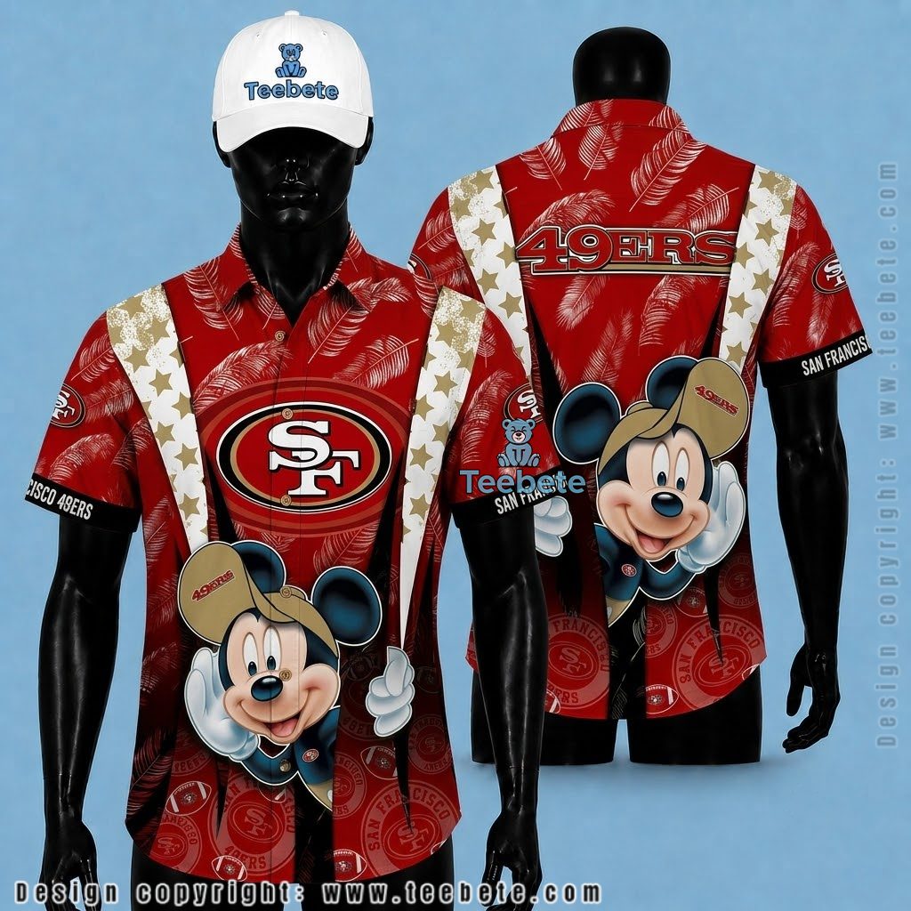 San Francisco 49ers Hawaiian Shirt Mickey Mouse