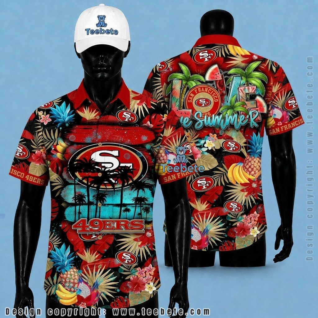 San Francisco 49ers Hawaiian Shirt Pineapple Beach