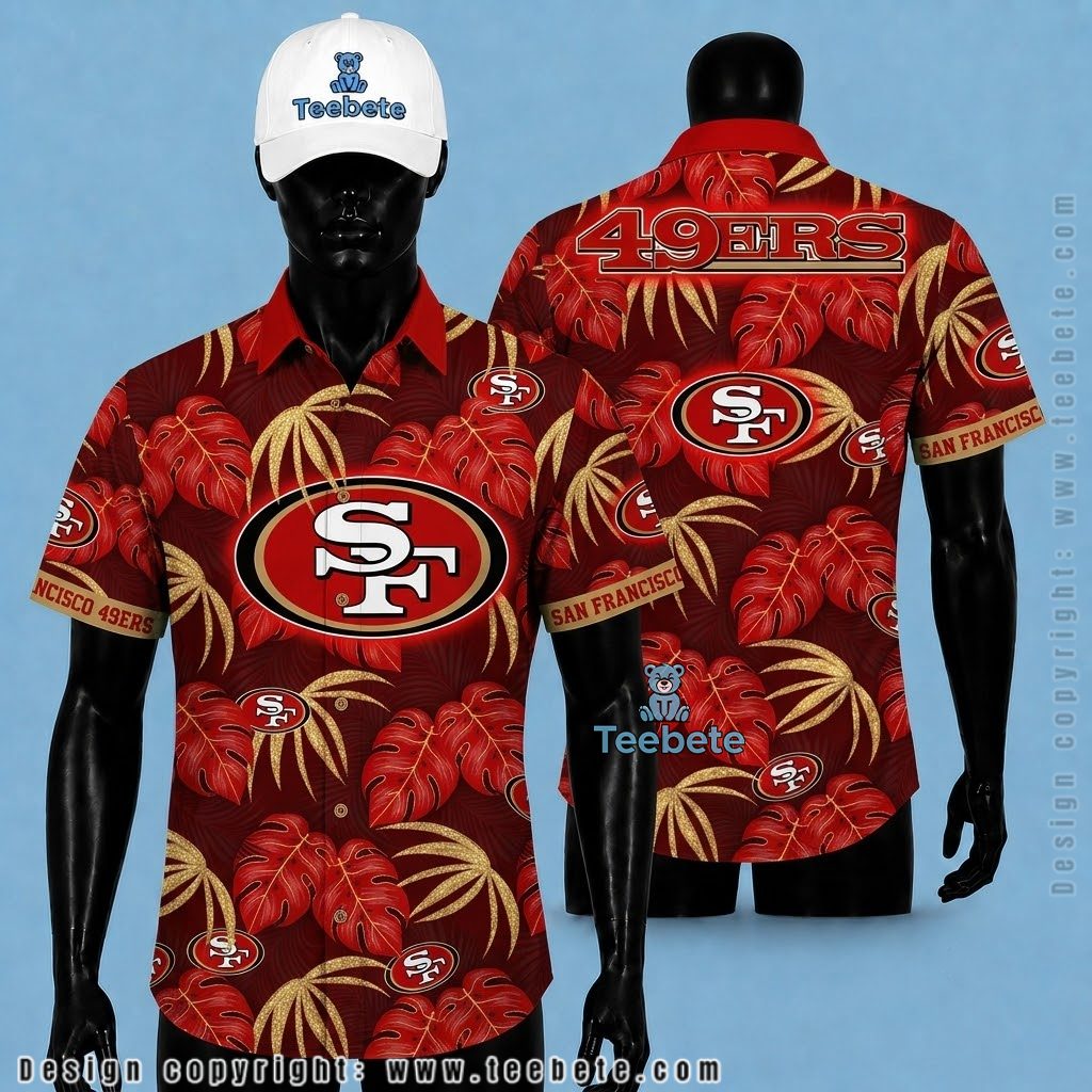 San Francisco 49ers Tropical Shirt Monstera Leaf