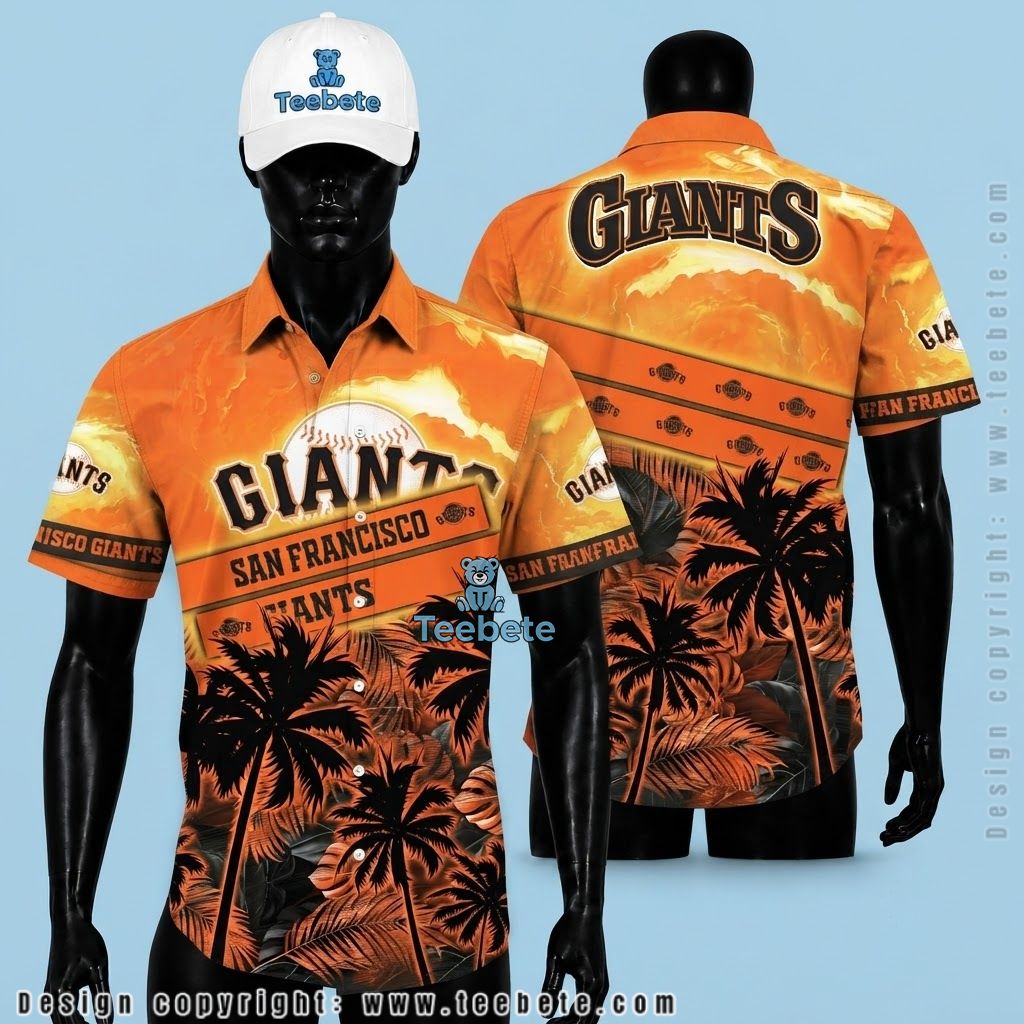 San Francisco Giants Aloha Shirt Golden Palms