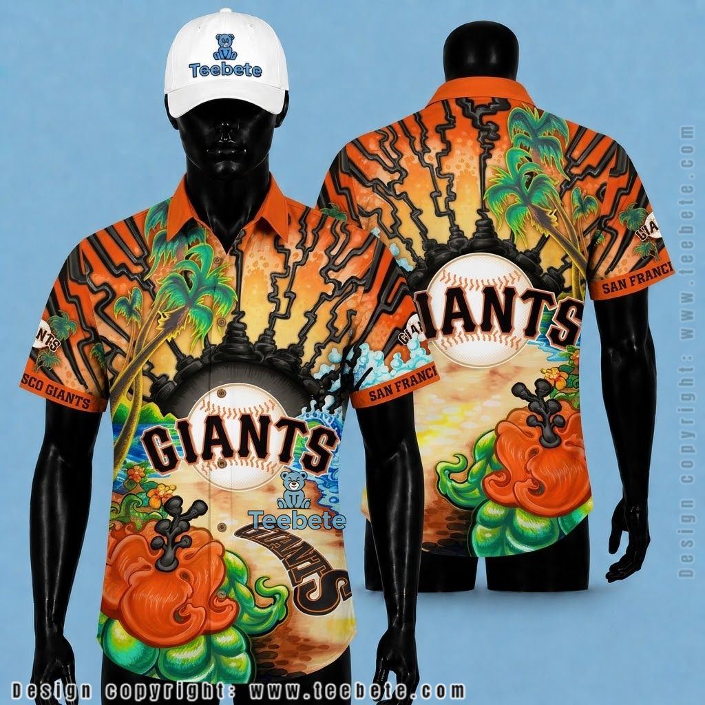 San Francisco Giants Hawaiian Shirt Beachfront Palm Wave