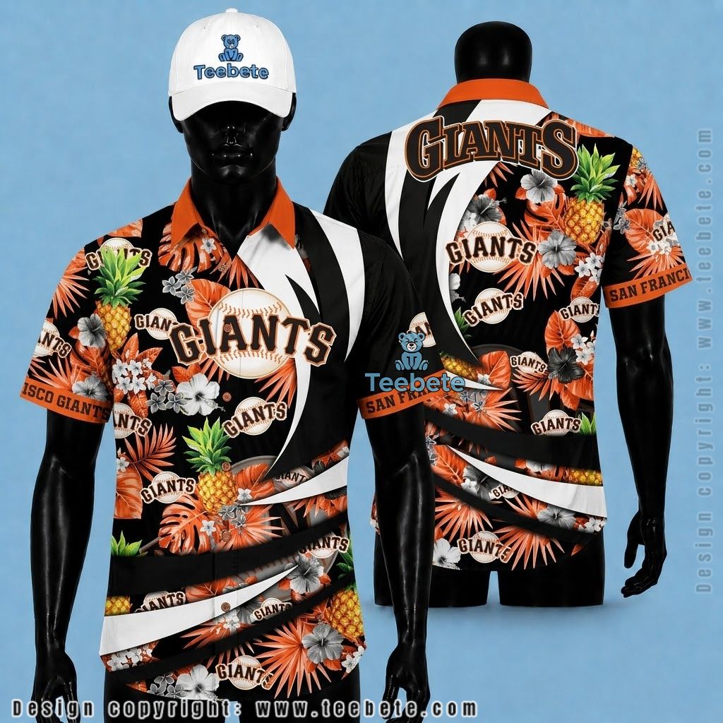 San Francisco Giants Hawaiian Shirt Pineapple Swirl
