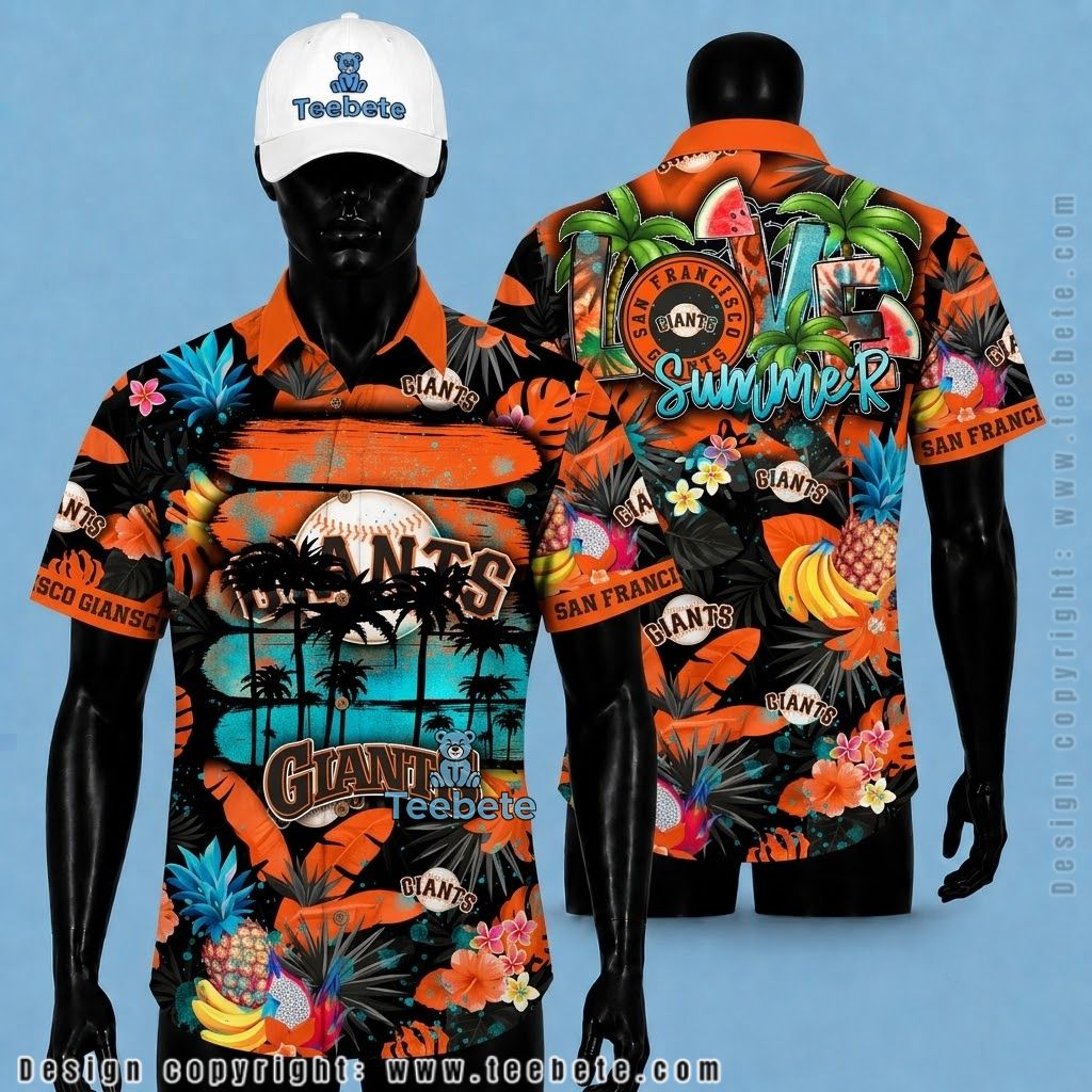 San Francisco Giants Tropical Shirt Summer Collage Fruit