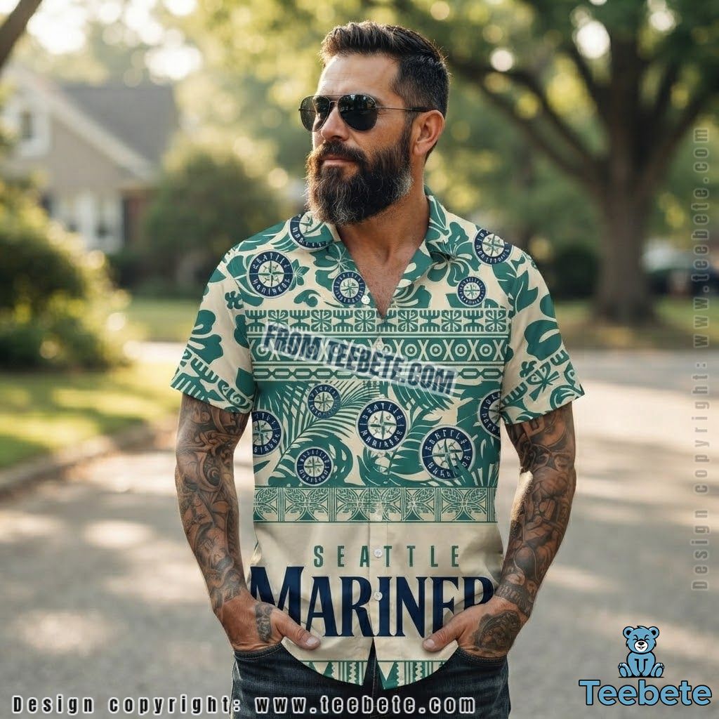 Seattle Mariners Aloha Shirt Vintage Aztec