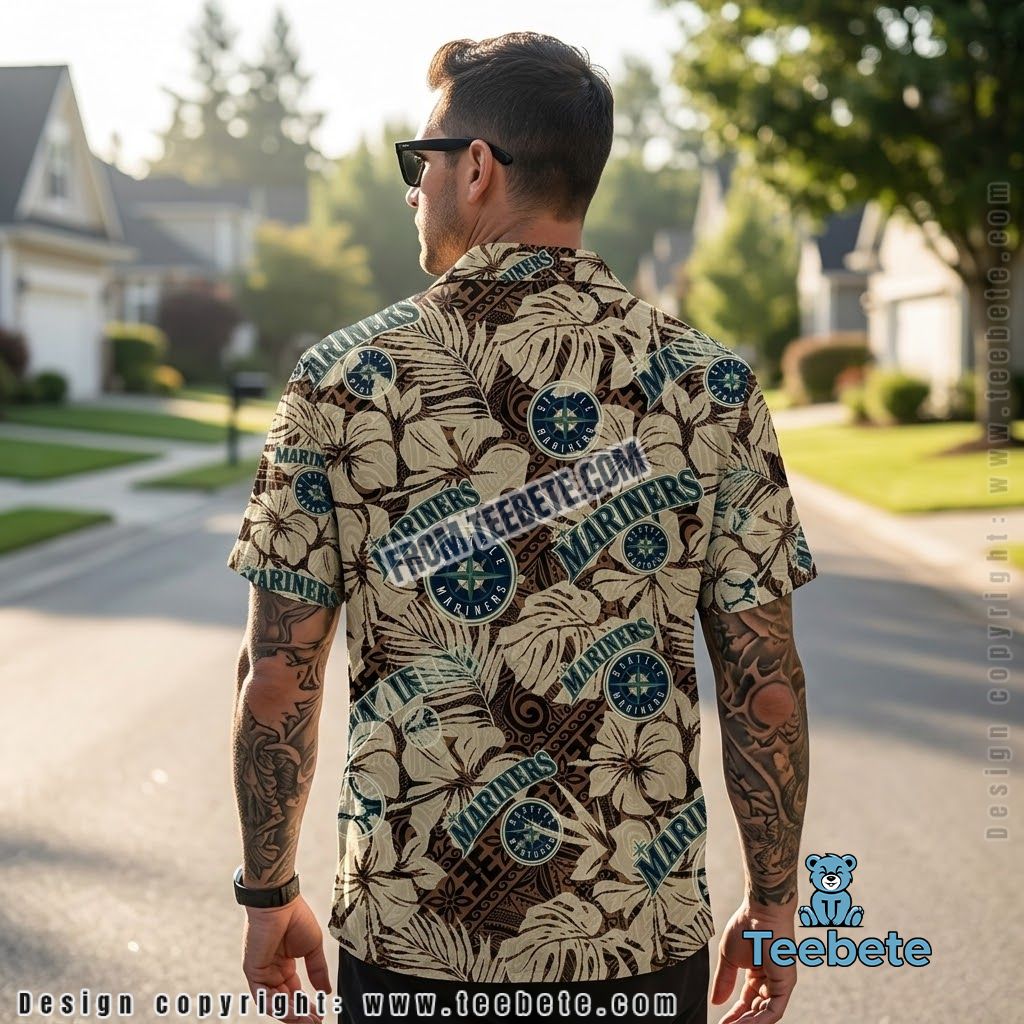 Seattle Mariners Aloha Shirt Vintage Hibiscus Version 2 Seattle Mariners Aloha Shirt Vintage Hibiscus Version 2