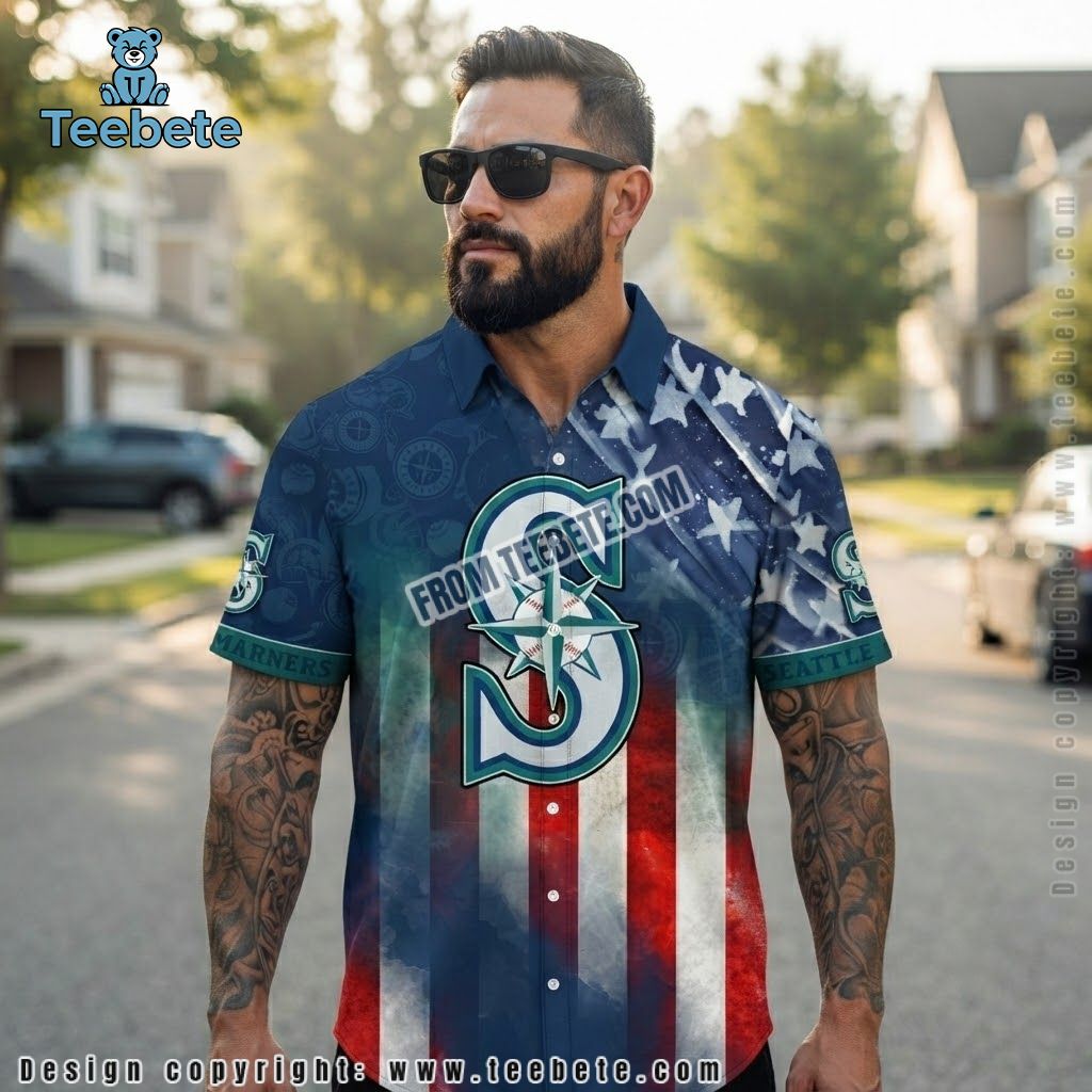 Seattle Mariners Hawaiian Shirt 4th Of July