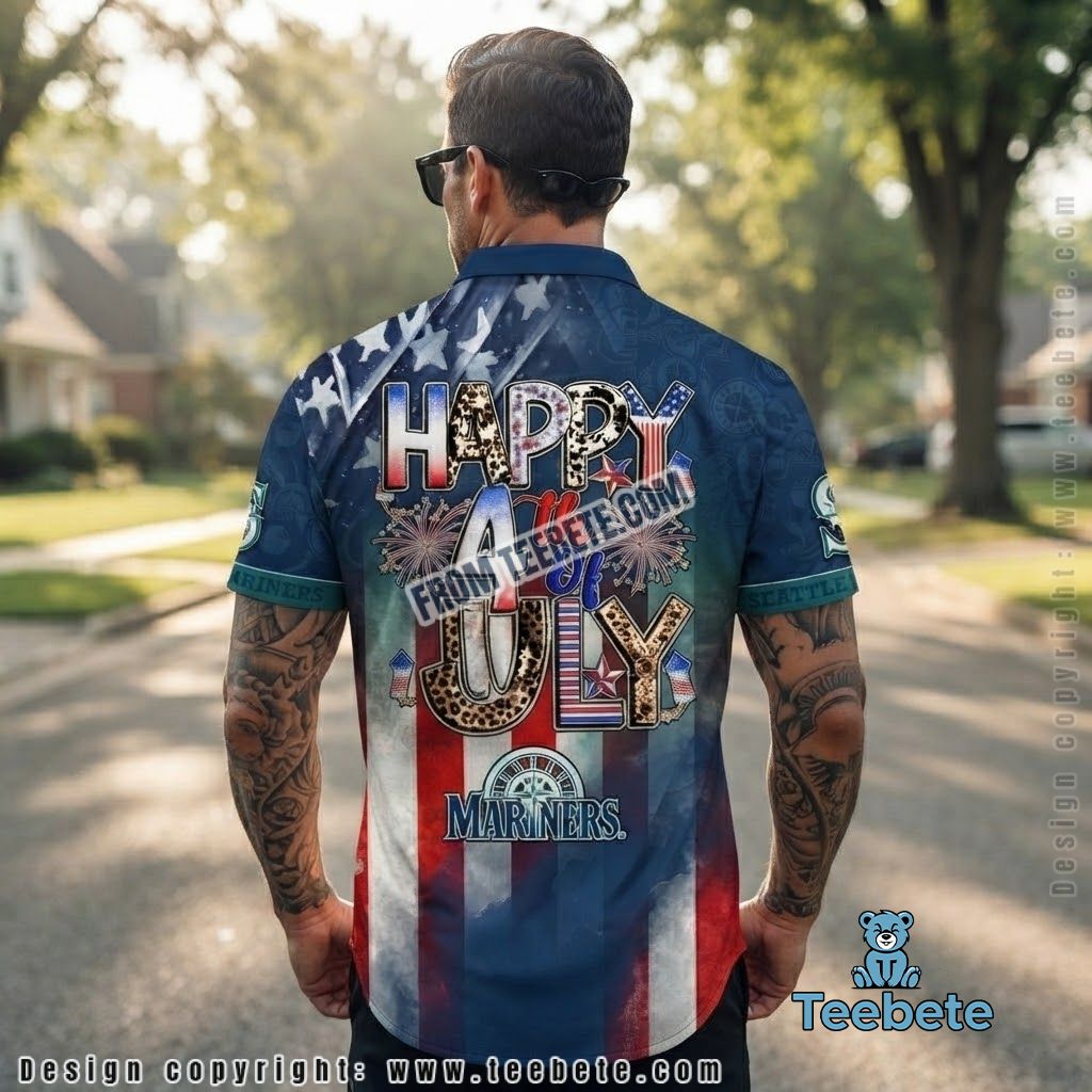 Seattle Mariners Hawaiian Shirt 4th Of July Version 2 Seattle Mariners Hawaiian Shirt 4th Of July Version 2