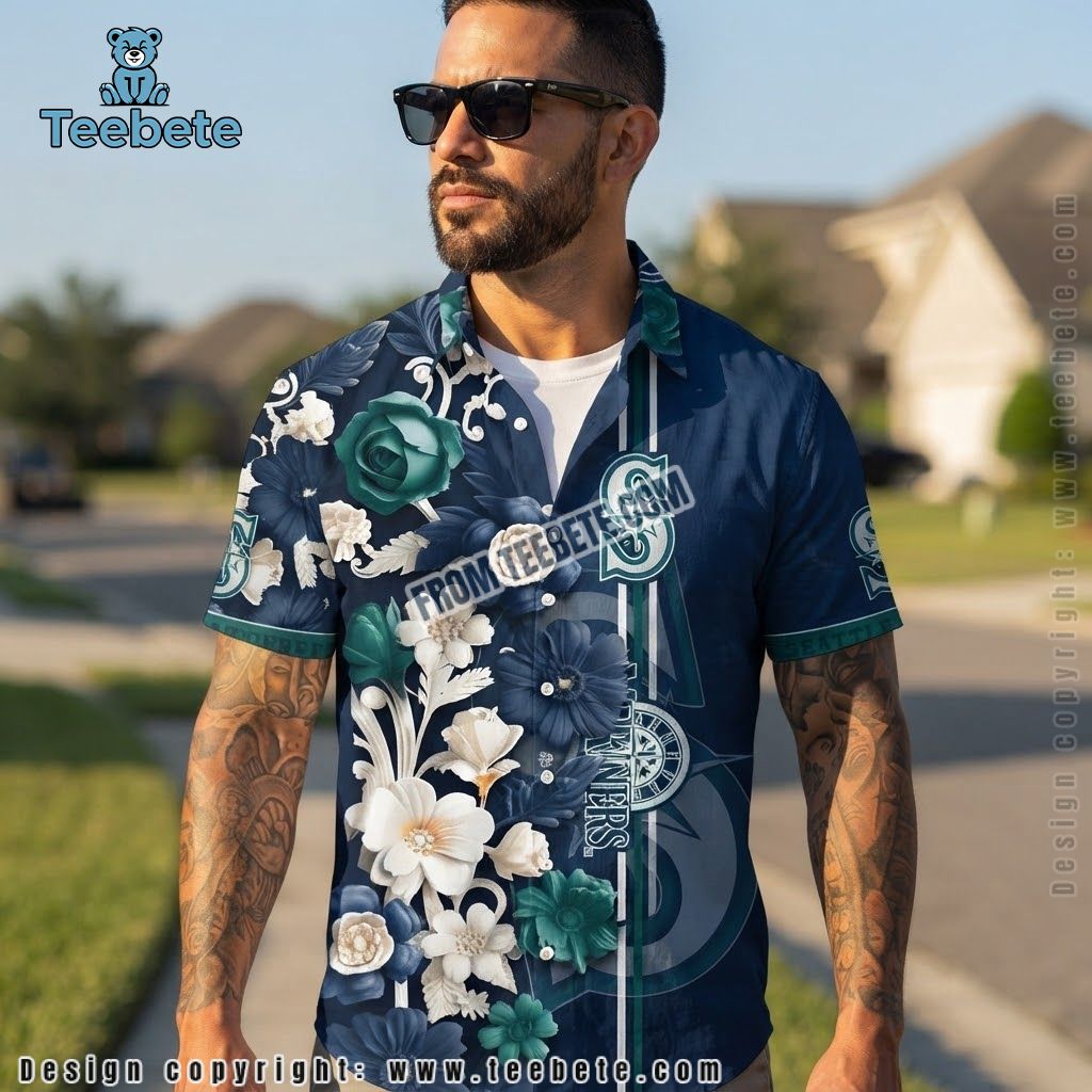 Seattle Mariners Hawaiian Shirt Rose Garden