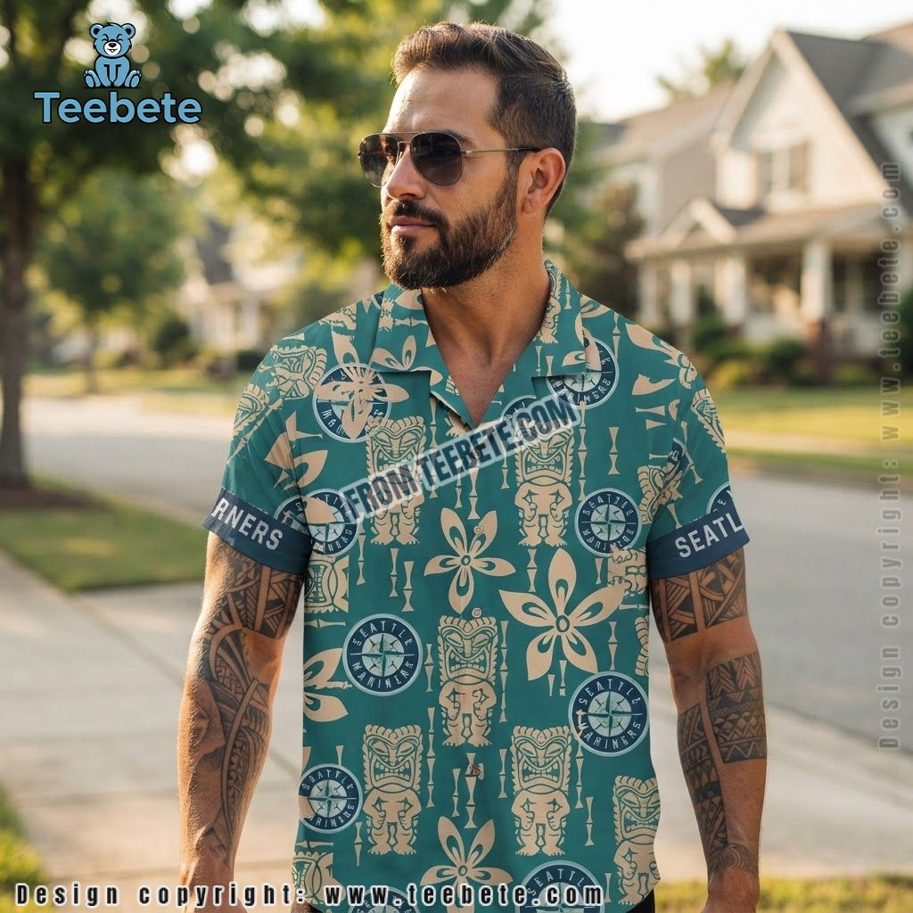 Seattle Mariners Hawaiian Shirt Tiki Mask