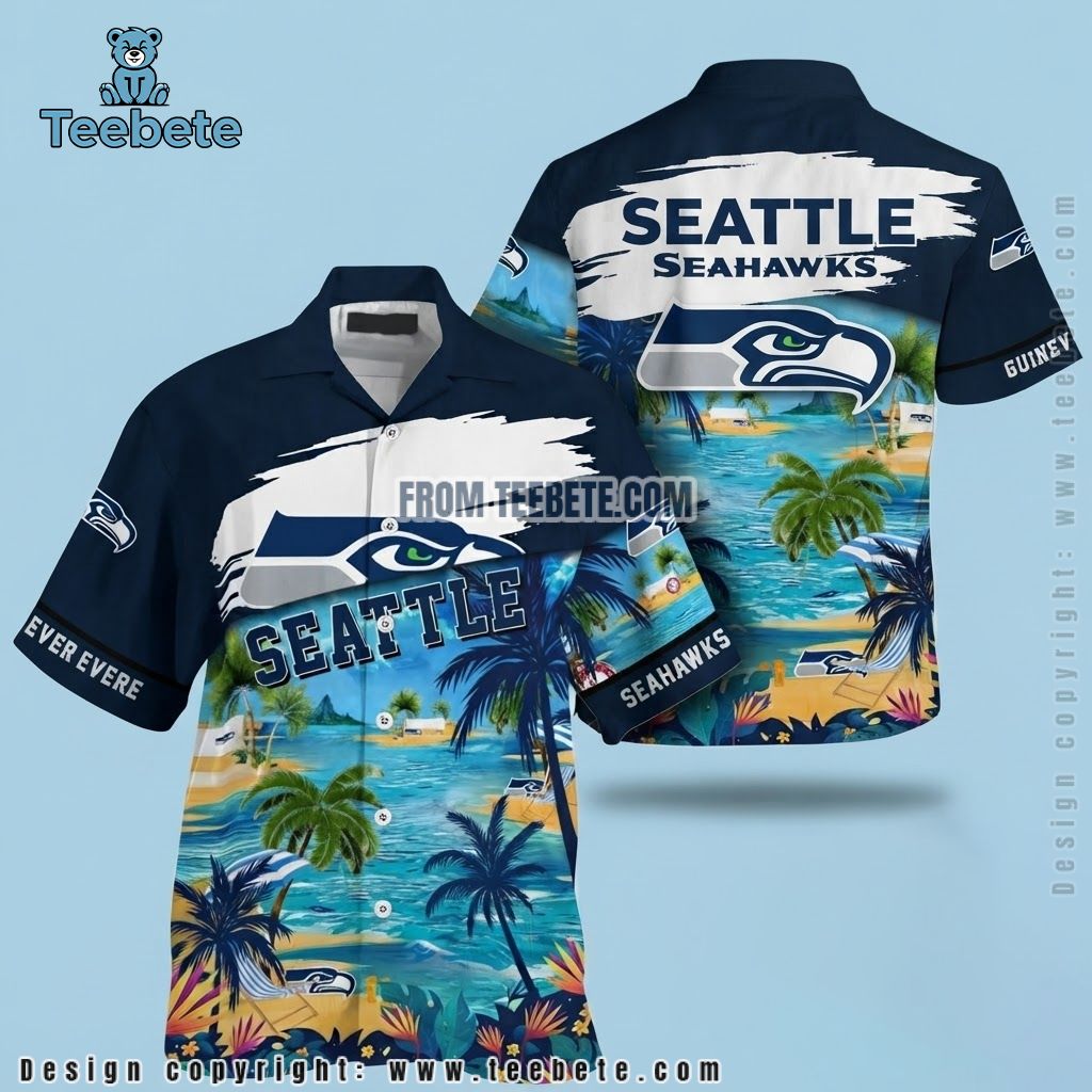 Seattle Seahawks Hawaiian Shirt Dark Daisy
